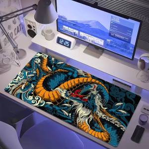 Bandai | Large black and white dragon mouse pad gaming mouse pad large rubber base mouse mat purple desk mat mouse pads