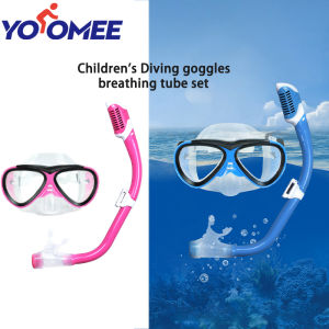 Yoomee Childrens diving and swimming training equipment silicone diving goggles fully dry breathing tube set
