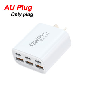 Mobile Phone Fast Charger EU/AU/US/UK Plug 6-Ports with TYPE-C & USB PD45W QC3.0 Wall Charger Adapter for iPhone Xiaomi HUAWEI