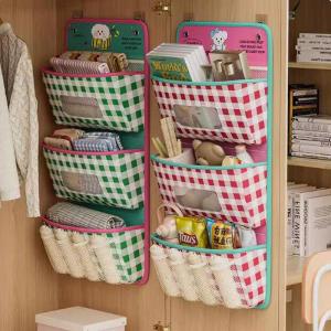 กระเป๋าใส่ของแขวนผนังสำหรับห้องนักเรียน ชั้นวางของบนเตียง ชั้นวางของด้านบนและด้านล่าง ชั้นวางของด้านหลังประตู กระเป๋าใส่ของแบบแขวนได้