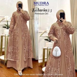 REALPICT COD PREMIUM GAMIS PESTA BELARIA #3 BAHAN  CERUTY MIX BRUKAT PREMIUM LD 110 PB 140 TERBARU TERMURAH BEST SELLER TANGAN PERTAMA KONVEKSI / PRINTING / MOTIF PREMIUM GAMIS PESTA GAMISTERKINI
