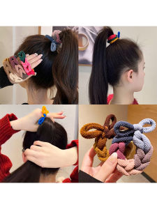 Dây Buộc Tóc Dệt Thủ Công Đàn Hồi Cao Dây Buộc Tóc Đuôi Ngựa Cao Cho Nữ Phụ Kiện Tóc Mùa Hè Dây Buộc Tóc Bằng Da Cá Sấu PVC