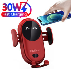 30W Wireless Charger Car Mount for Air Vent Mount Car Phone Holder Rotating Intelligent Infrared Fast Wireless Charging Charger