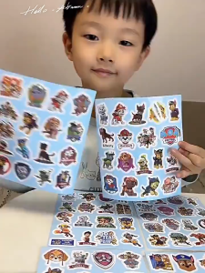 100 Stickers Paw Patrol Creative Stickers Handbook Material Decoration Laptop Water Cup Helmet Cut-Free Small Stickers