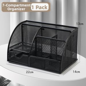 Good | Creative Stylish Metal Mesh Desk Organizer Multi-Function Pen Holder Large Capacity
