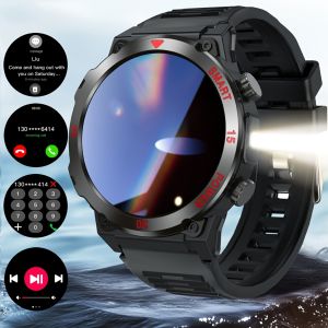 laxasfit | LAXASFIT 2026 New Smart Watch Music Player LED Flashlight Multiple Workout Modes Bluetooth Calling Outdoor Sports Smartwatch