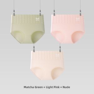 miiow | Pure Cotton High Waist Antibacterial Womens Underwear Triangle Shorts Comfortable Skin-Friendly Long Staple Cotton Briefs