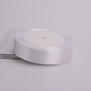 Ruy Băng Satin Trắng Trơn 25 Thước/cuộn Dùng Trang Trí Đám Cưới Gói Quà Làm Nơ Thủ Công DIY - Có Nhiều Chiều Rộng Khác Nhau Từ 6-5cm