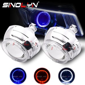 Sinolyn Angel Eyes Projectors Lenses For Headlights H4 H7 3 Inch Bi Xenon Car Lights LED DRL H1 Super Headlamp Car Accessories