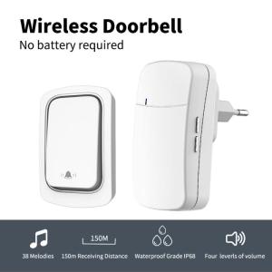 iTinc Wireless Doorbell Self-Powered Smart Door Bell with Chime Waterproof Home Cordless Ringing DingDong Timbre Call