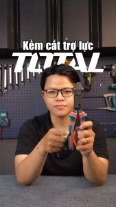 Kềm cắt trợ lực Total 200-228mm Tiết kiệm 65% sức lực so với kềm thông thường Chất liệu: Cr-V Bề mặt kềm được lớp phủ teflo tính năng xử lý ba vớ