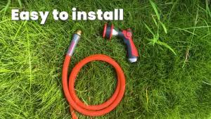 YAMATIC Garden Hose Nozzle 10 Adjustable Spray Nozzle Heavy Duty Water Hose Nozzle with THUMB CONTROL ON OFF VALVE for Lawn Washing Cars Cleaning Showering Pets