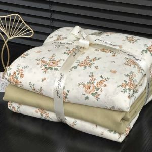 Korean Floral Design 100% Cotton Double Layer Bedding Set