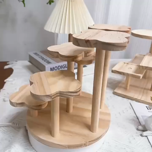 Wooden Display Riser Stand Tiered Tray Multi Layer Display Rack Cosmetic Organizer Decorative Desser