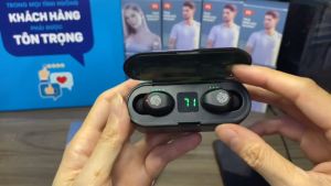 [MẪU MỚI 2023] Tai nghe không dây F9 Bluetooth 5.0 Sạc dự phòng 2000 mAh cảm ứng Chống thấm nước. Tai Nghe không dây Bluetooth F9 5 có đèn LED chống nước chống ồn micro HD tự động kết nối kèm sạc kiêm sạc dự phòng. GấuMẹ Store