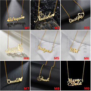 【Name Custom Necklace】Personalized Iced Name Necklace Stainless Steel Charm Custom Name Jewelry Any Name 24 Font Style
