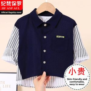 JIFANPAUL | Boys Long Sleeve Striped Shirt Casual Top