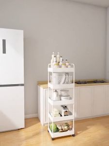 MODOFO Bathroom and bedroom Organizer Rack 3/4/5 Layer Kitchen Rack With Wheel Moving Storage Cart
