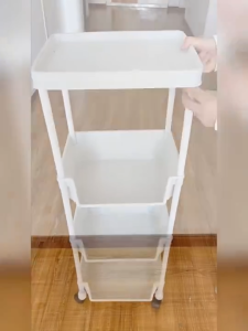 SALVO Multi -Layer Moving Storage Rack With Wheel Bookshelf Trolley Cart Multi-functional Home Bedroom Storage Organizer