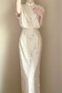 Elegant Chinese-style French Design Cheongsam Dress