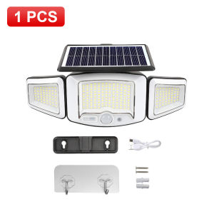 Solar Light Outdoor 231 LED Integrated Super Bright Motion Sensor Strong Power IP65 Waterproof 3 Working Modes Garden Wall
