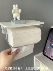 MEILKEA Kitchen Transparent Tissue Box Wall-mounted Paper Box Toilet Wash Storage Toilet Hanging Wall