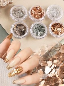 1 Box Serpihan Kerang Abalone DIY kuku dekorasi 3d Aksen Glitter Sequins Untuk Dekorasi Nail Art