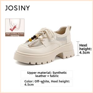 Josiny | Thick Heel Platform Elevating Oxford Shoes for Petite Women