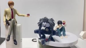 Bandai | 8-16cm Anime Death Note L Lawliet/Ryuk/Light Yagami/sitting Position Noodle Stopper Figure Model Collectible for Christmas Gift