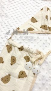 Selimut Baby Blanket Minky Beludru Hoodie Hooded Dot Doted Topi Korea Karakter Newborn TIdur Bayi Baru Lahir On The Go Kualitas Premium Travel Hood Stroller Cover Lembut Nyaman 80X90cm