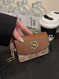 Retro Classic Print Mini Coin Purse Key Holder High End Elegant Lock Hard Coin Key Bag Fashionable Compact Wallet for Youth