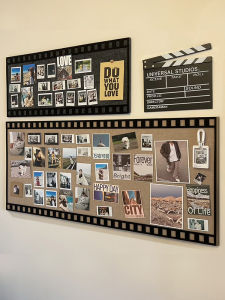 Photo Wall Message Board Combination Photo Frame Photo Wall Nostalgic Felt Wall Sticker Message Corkboard Background Wall Sticker Minimalist
