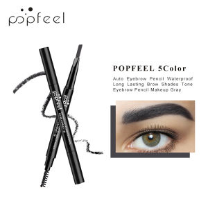 POPFEEL Waterproof Dual-Ended Eyebrow Pencil - Long-Lasting Sweat-Resistant Formula for Defined and Structured Brows，Beginners。