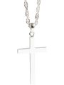 999 Pure Silver Cross Necklace Couple Design Engraved Men's Women's Simple Clavicle Chain Jewelry Fashionable Trendy. 
