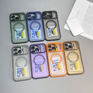 Magnetic Camera Lens Kickstand iPhone Case for MagSafe iPhone Air 17 Pro Max 16 Plus 15 14 13 12 11 Shockproof Protective Cover