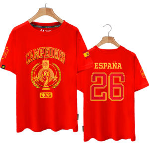 LUOQIU | 2026 World Cup Victory Commemorative T-shirt Men and Women Pure Cotton Short Sleeves