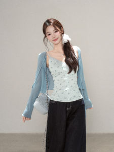 YIKEXIAOYEMEI | Áo Cardigan Len Mỏng Elegent Phù Hợp Mùa Hè