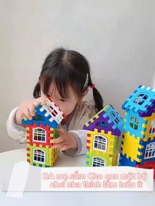 Đồ chơi lắp ghép nhà khối 3D loại 140 chi tiết giúp bé phát triển tư duy logic sáng tạo