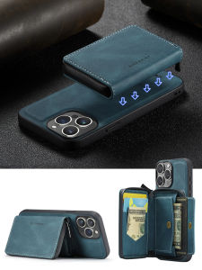 Magnetic 2-in-1 Wallet Phone Case for Apple iPhone 15/16 pro Max Card Holder Stand Protective Cover Anti-Fall Luxury Design