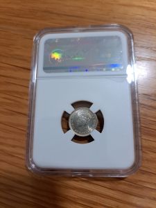 1943 Malaya King George VI 5 Cents Silver Coin UNC With Slab Holder Coin Collection Collectible