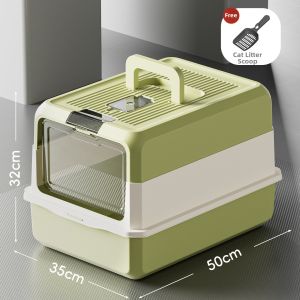 QUEZHOU | Extra Large Enclosed UV Sterilization Anti Spill Cat Litter Box