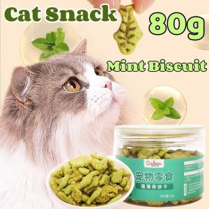 80g Cat Treat Snacks Catnip Biscuits Molar and Discharge Hair Balls Pet Treat Kitten Cookies