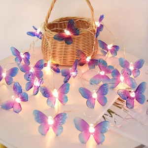 10/20/40LEDS Indoor Butterfly String Lights Fairy Night Lamp Room Garland Curtain Girls Brithday Wedding Party Decoration Lights