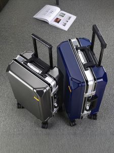 Universal Wheel Aluminum Frame Fashion PC Luggage Korean Style Student Pull Rod Travel Suitcase Password Lock Carryon Bag