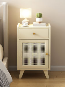 Bedside Drawer Style Storage Cabinet Small Bedroom Organizer Dustproof Corner Shelf Easy Assembly Stand-alone Unit