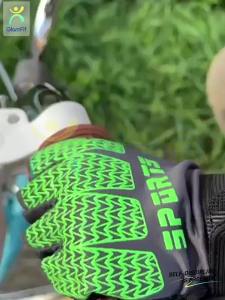 ถุงมือปั่นจักรยาน ถุงมือแบบครึ่งนิ้วสำหรับเด็ก ถุงมือออกกำลังกาย วัสดุซิลิโคนกัลื่น+โพลีเอสเตอร์ กันลื่น ระบายอากาศ