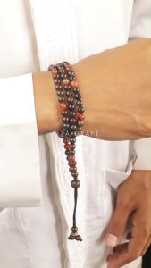 Kalung Tasbih Kecil Pria Wanita Keren Batu Kristal Yaman Wulung Sulaiman Madu Asli 99 Butir
