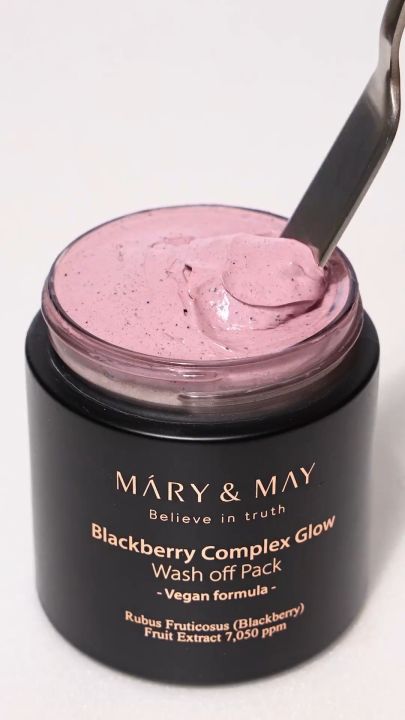 [Nhacuabeautyholic] Mặt nạ đất sét mâm xôi MARY & MAY BLACKBERRY COMPLEX GLOW WASH OFF MASK
