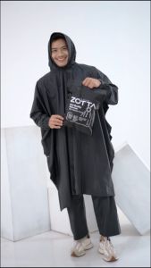 ZOTTA Jas Hujan Ponco Kelelawar & Celana Jumbo Tebal