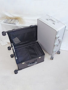 Aluminum Frame Luggage Suitcase Travel Bag Password Lock Universal Wheel 20 Inches Side Opening Fashionable for Men And Women